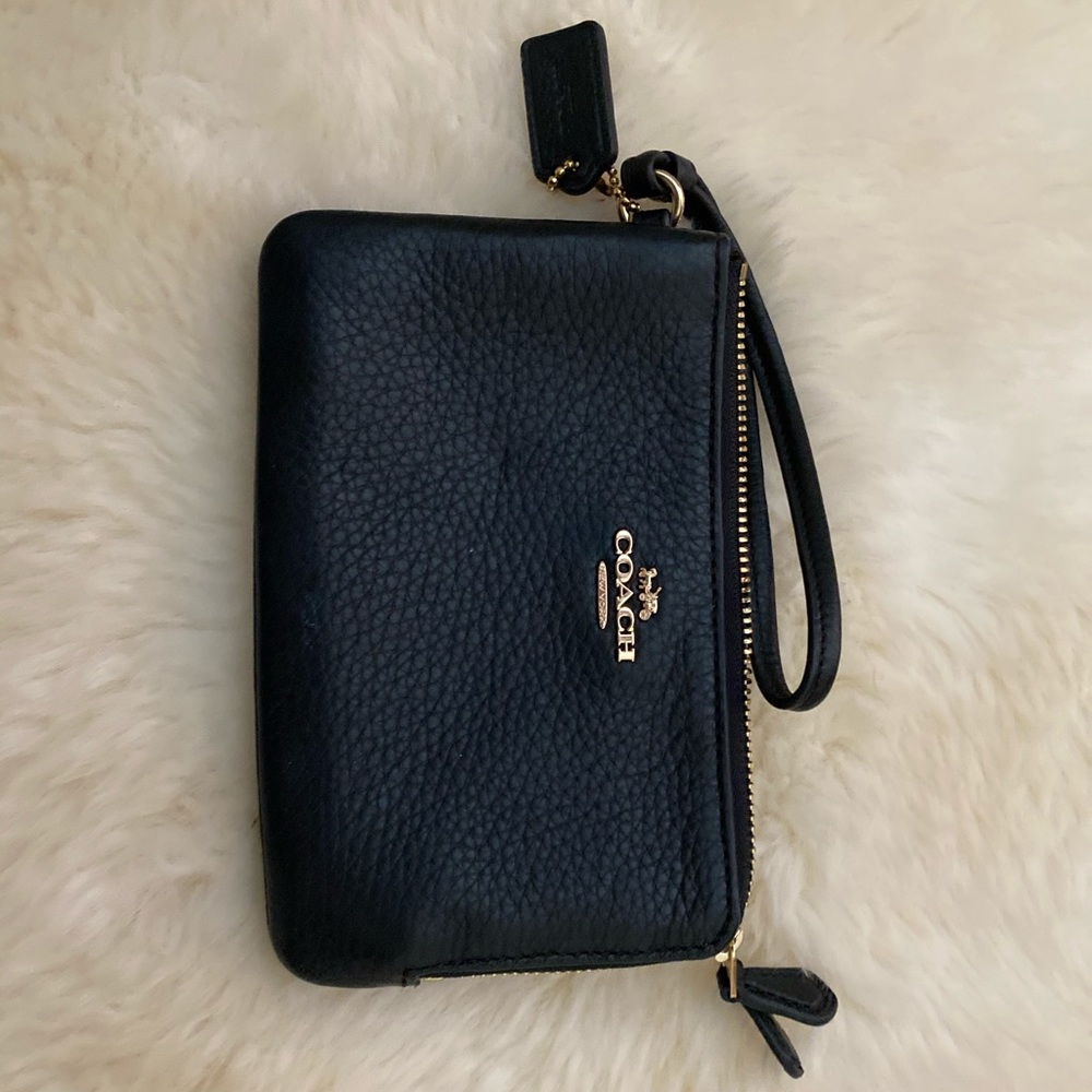 Coach double corner zip wristlet